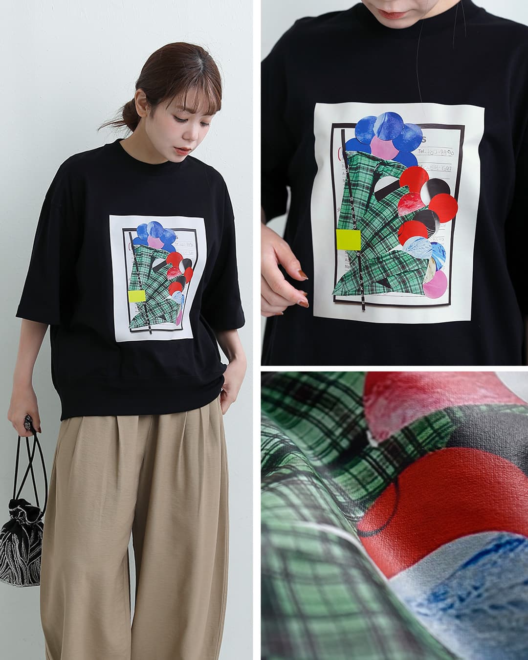MANONコットン天竺 ブーケ プリント Tシャツ BOUQUET PRINT2 TEE mnn-c-193