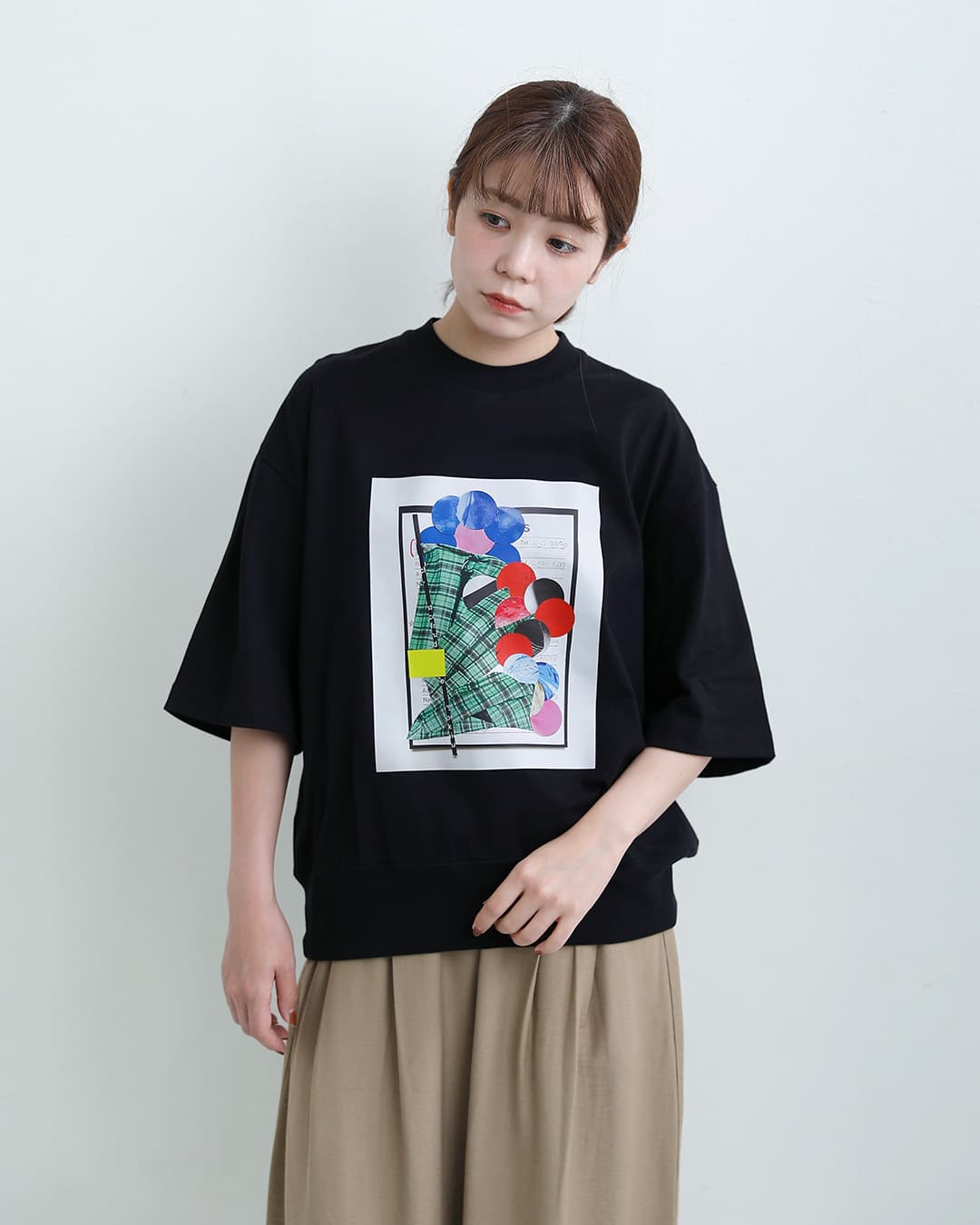 MANONコットン天竺 ブーケ プリント Tシャツ BOUQUET PRINT2 TEE mnn-c-193