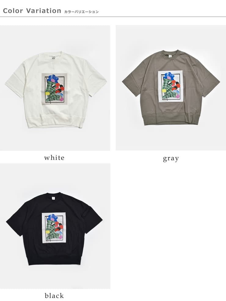 MANONコットン天竺 ブーケ プリント Tシャツ BOUQUET PRINT2 TEE mnn-c-193