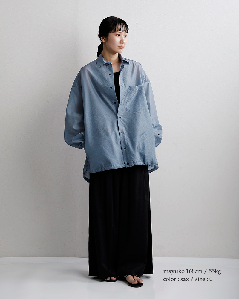 MANON(マノン)オーガンジーシアー ビッグ シャツジャケット “ORGANDY SHEER BIG SHT JKT” mnn-jk-090
