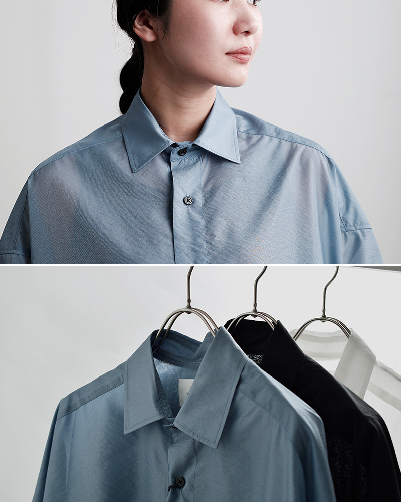 MANON(マノン)オーガンジーシアー ビッグ シャツジャケット “ORGANDY SHEER BIG SHT JKT” mnn-jk-090
