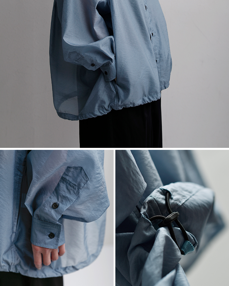 MANON(マノン)オーガンジーシアー ビッグ シャツジャケット “ORGANDY SHEER BIG SHT JKT” mnn-jk-090