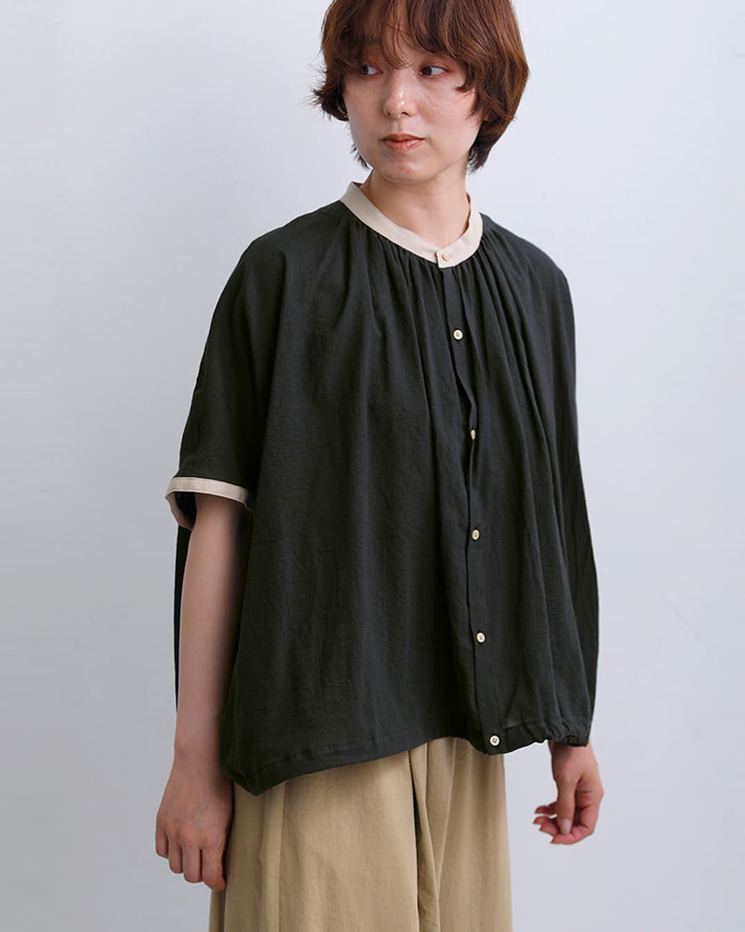 MANONフレンチスリーブ スピンドル クレリック アミカル シャツ FRENCH SLEEVE SPINDLE CLERIC AMICAL SHT mnn-sh-328
