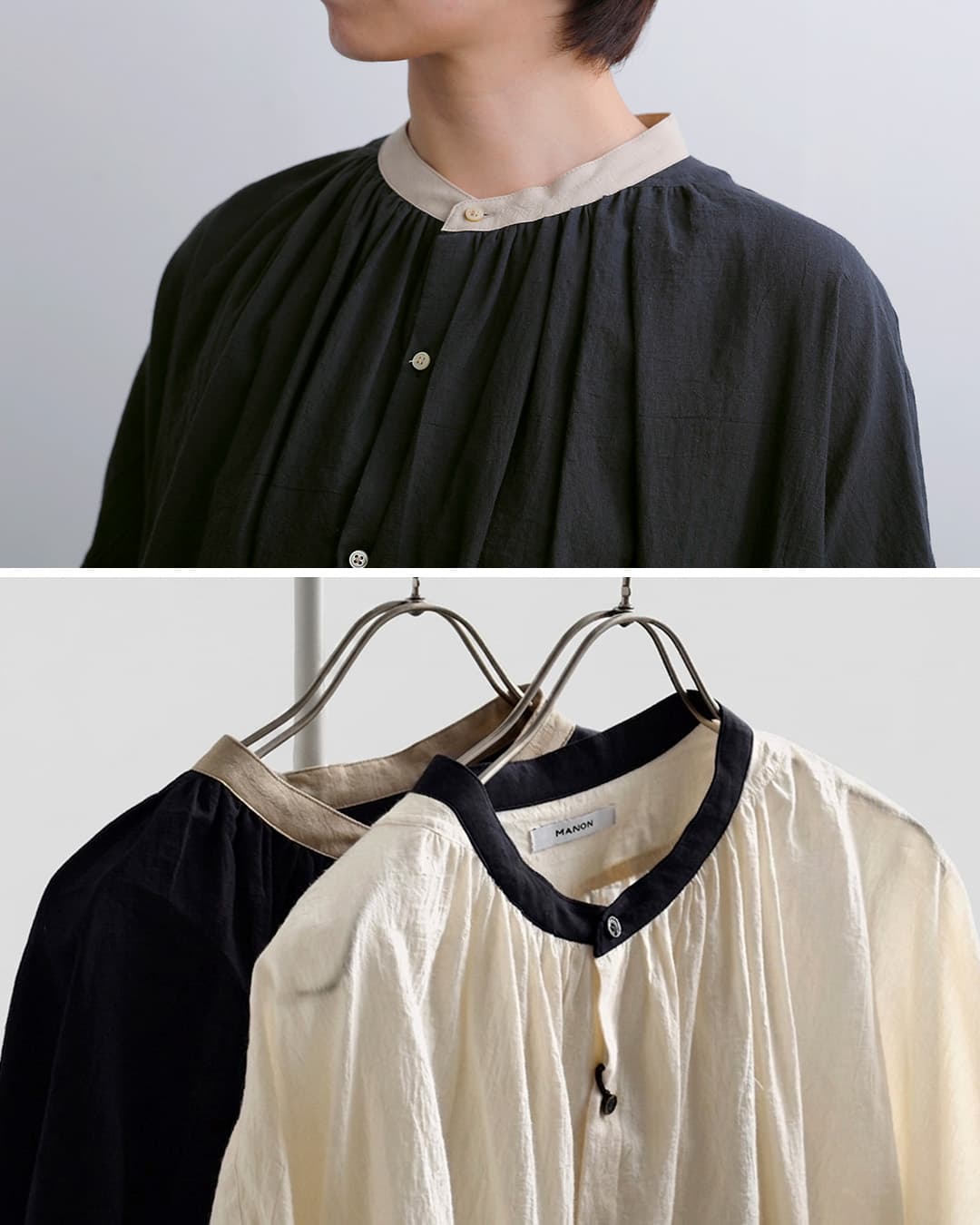 MANONフレンチスリーブ スピンドル クレリック アミカル シャツ FRENCH SLEEVE SPINDLE CLERIC AMICAL SHT mnn-sh-328