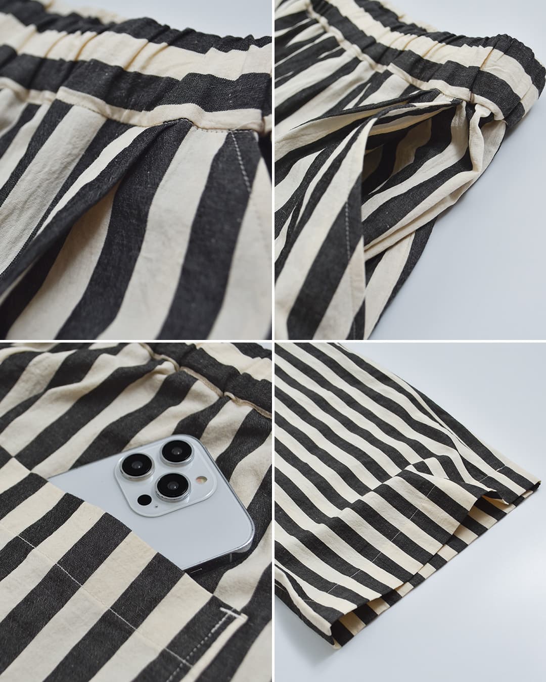 MANONコットン リネン ストライプ イージーパンツ STRIPE EASY PANTS mnn-sppt-008