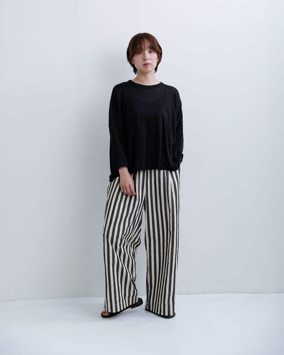 MANONコットン リネン ストライプ イージーパンツ STRIPE EASY PANTS mnn-sppt-008
