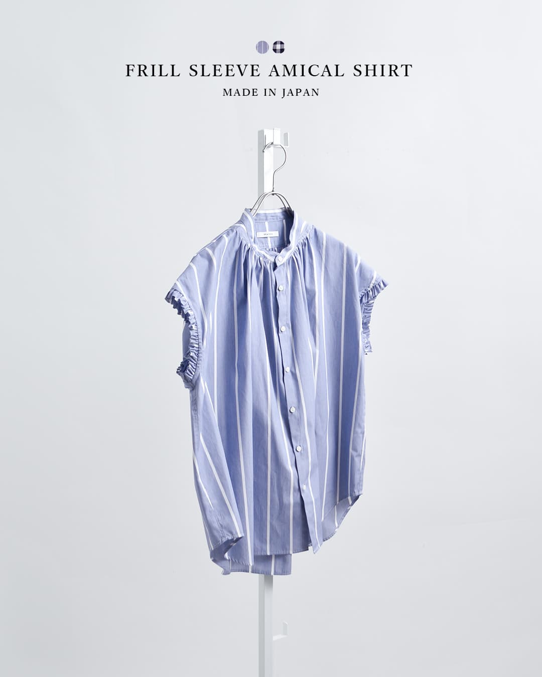 MANONコットン フリルスリーブ アミカル シャツ FRILL SLEEVE AMICAL SHIRT mnn-spsh-041