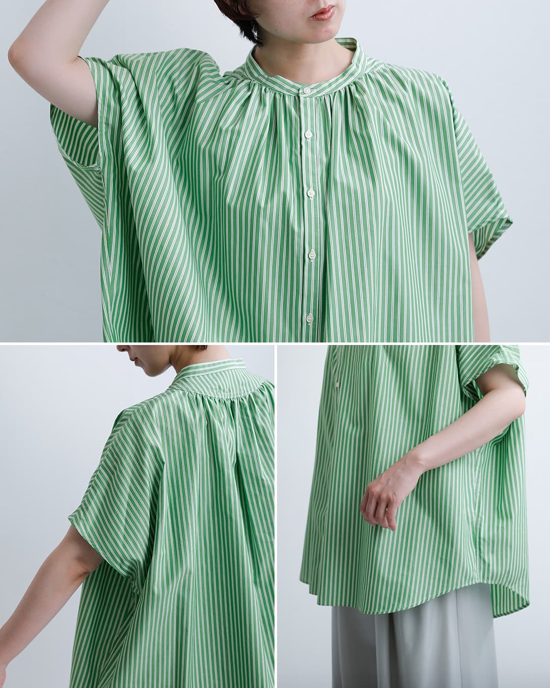 MANONストライプ フレンチスリーブ ビッグ アミカル シャツ STRIPE FRENCH SLEEVE BIG AMICAL SHIRT mnn-spsh-043