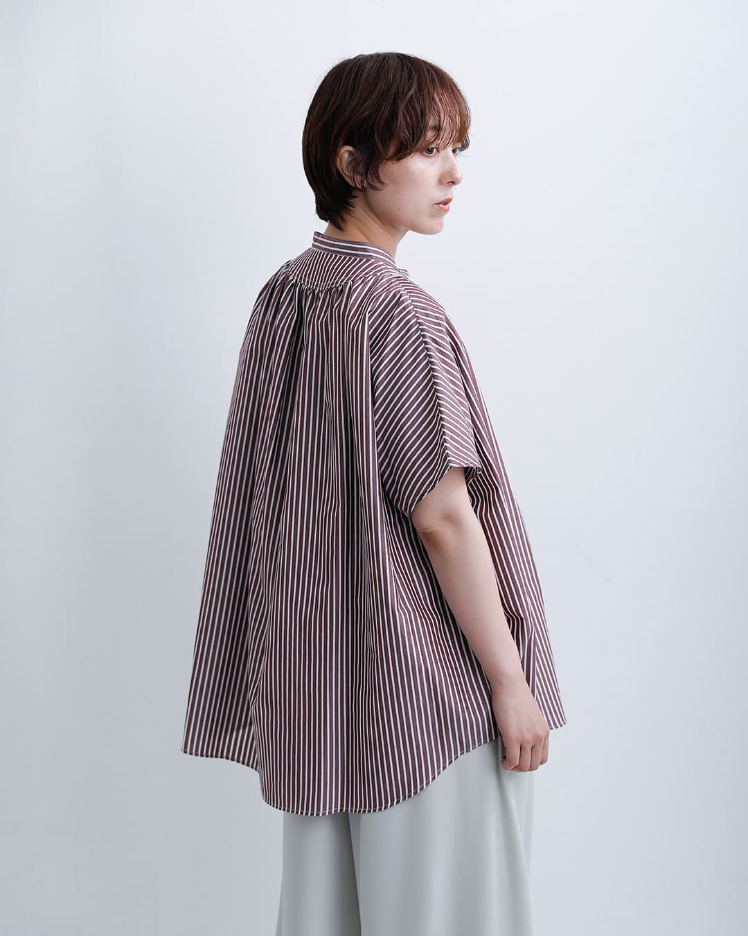 MANONストライプ フレンチスリーブ ビッグ アミカル シャツ STRIPE FRENCH SLEEVE BIG AMICAL SHIRT mnn-spsh-043