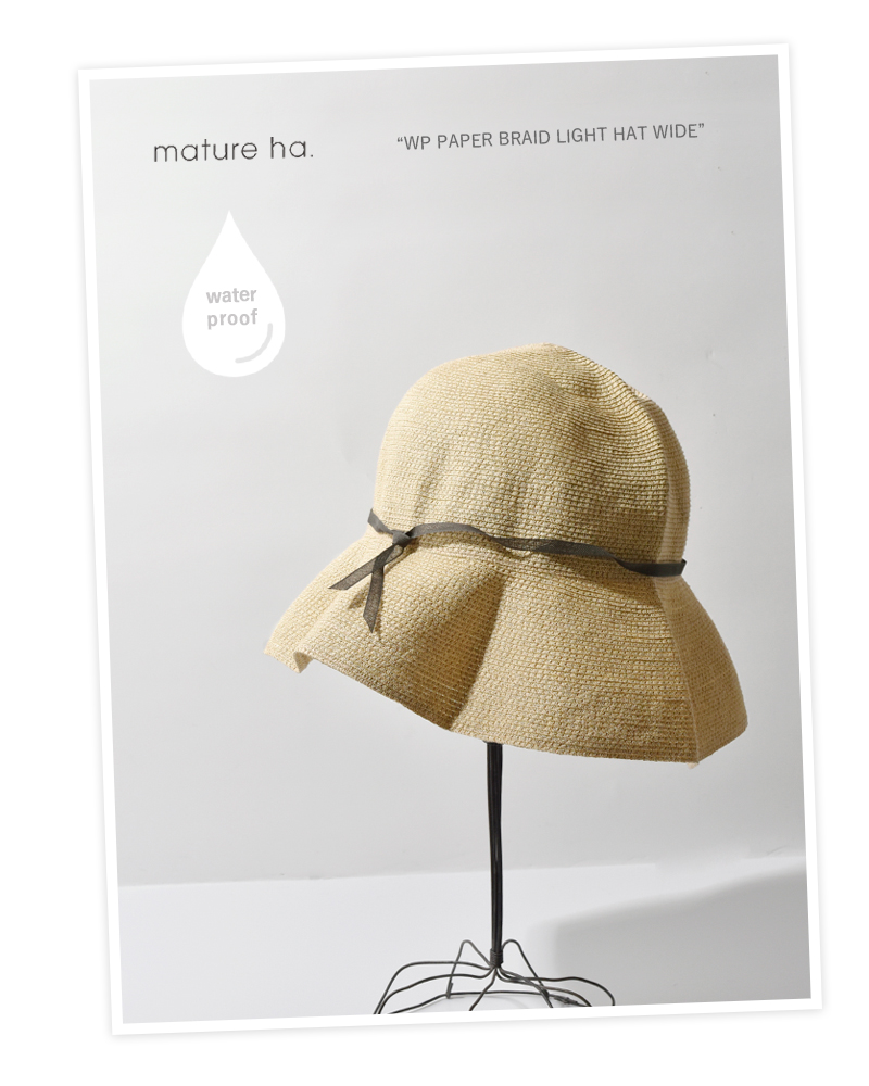 mature ha.(�}�`���A�[�n)�E�H�[�^�[�v���[�t���H �y�[�p�[�u���[�h ���C�g �n�b�g ���C�h �gWP paper braid light hat wide�h mpb1-01w