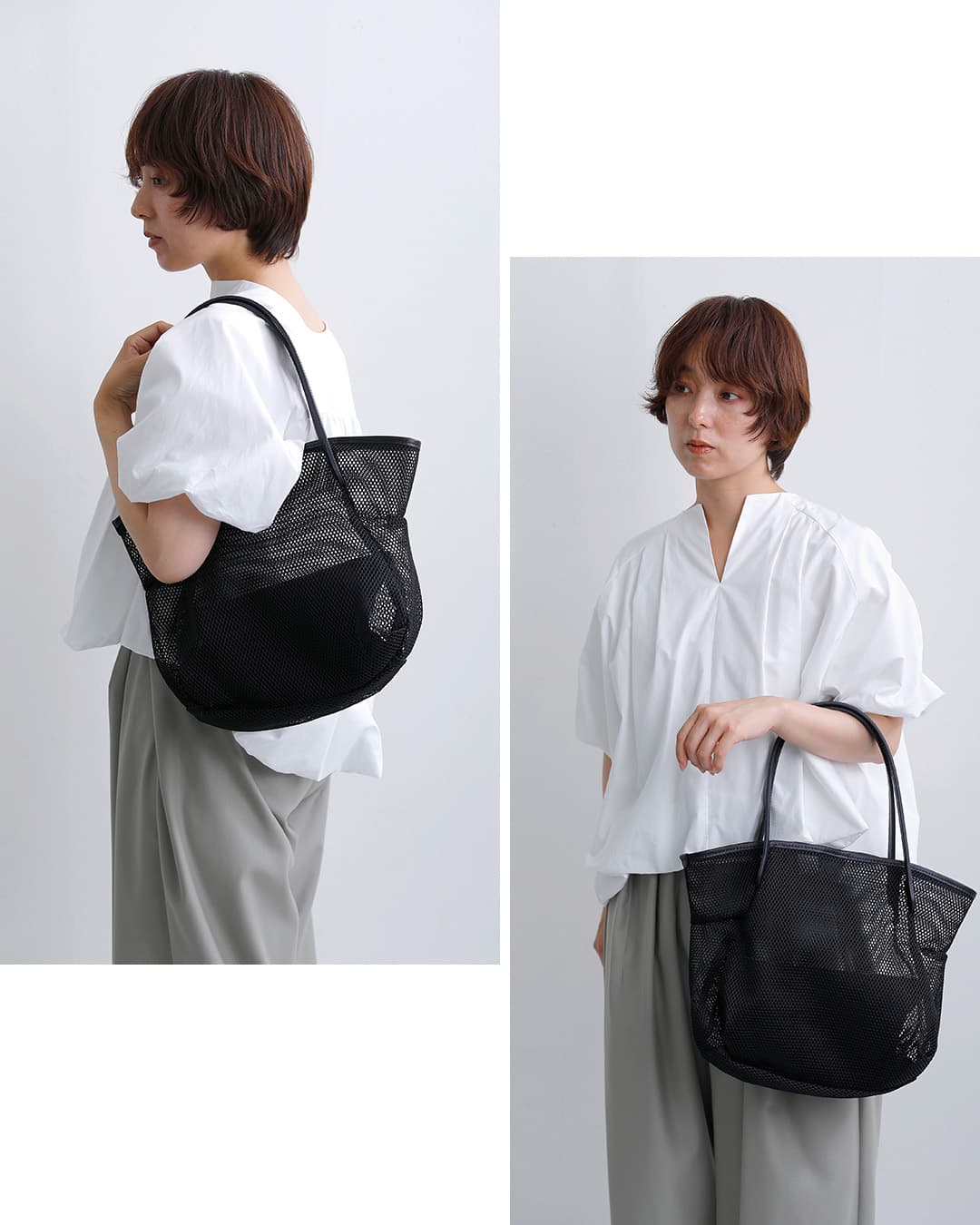 Enseナイロンステアレザーメッシュ トートバッグ Sサイズ mesh tote S ms203