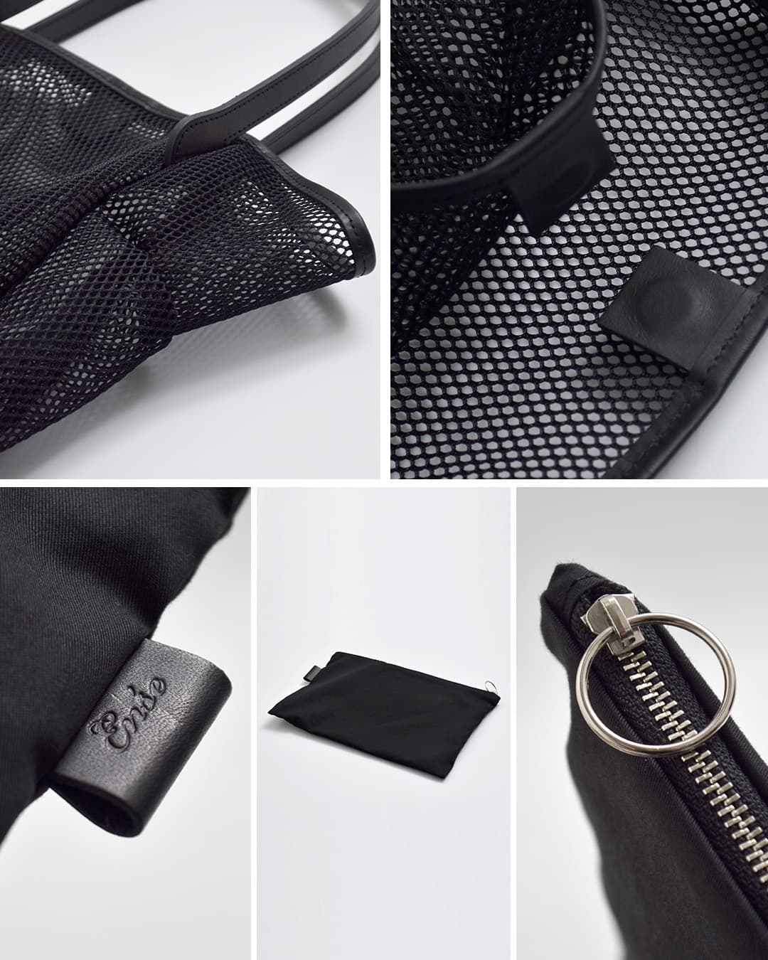 Enseナイロンステアレザーメッシュ トートバッグ Sサイズ mesh tote S ms203
