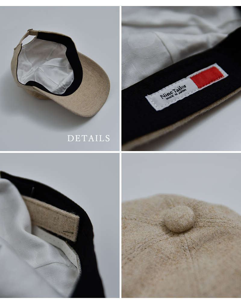 Nine Tailor(ナインテイラー)リネンコットンベースボールキャップ“HorsetailCap”n-1605