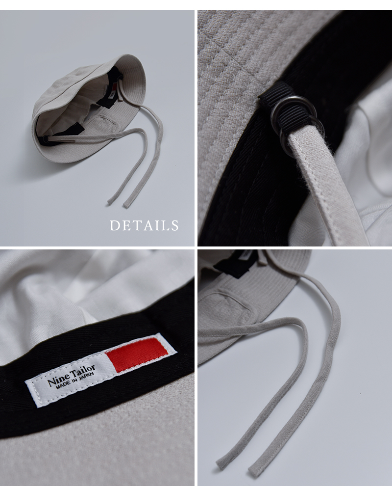 Nine Tailor(ナインテイラー)リネンコットンハット“HorsetailHat”n-1606-same1