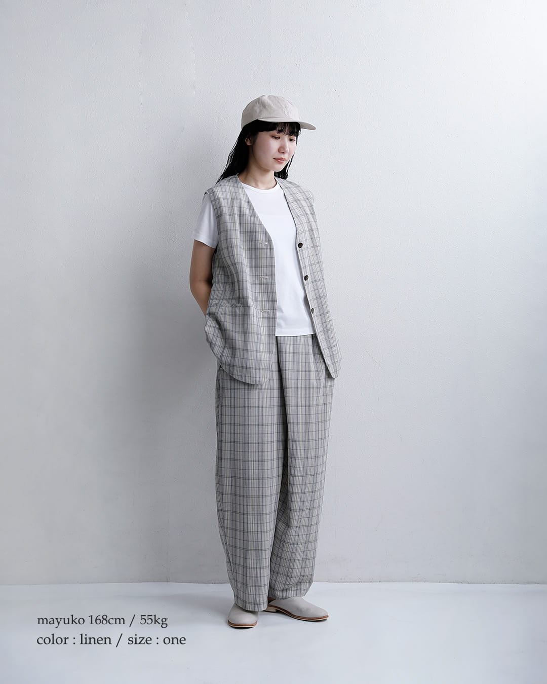 Nine Tailorリネン スマイリーキャップ Catnip Cap n-1619