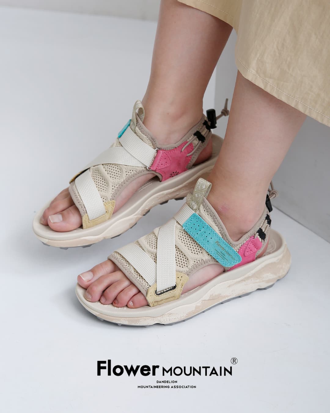 Flower MOUNTAIN(フラワーマウンテン)ハニカムメッシュ レザー アウトドア サンダル “NAZCA” nazca