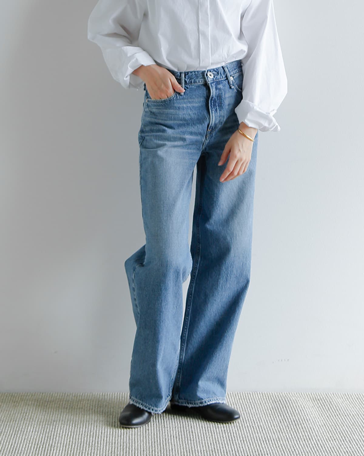 upper hights(アッパーハイツ)ミドルライズワイドストレートデニムパンツ  “THE NIECE MID-RISE” niece-midrise