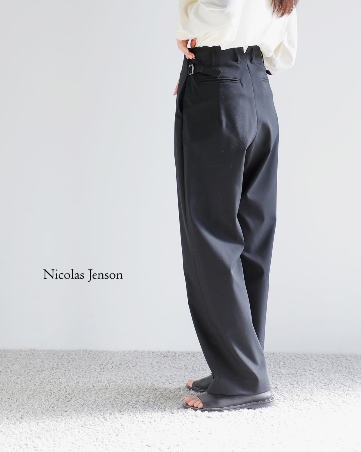 Nicolas Jenson(ニコラジェンソン)チューニング ハイウエスト トラウザー パンツ “Tuning High Waisted Trouser”nj30-23c-002
