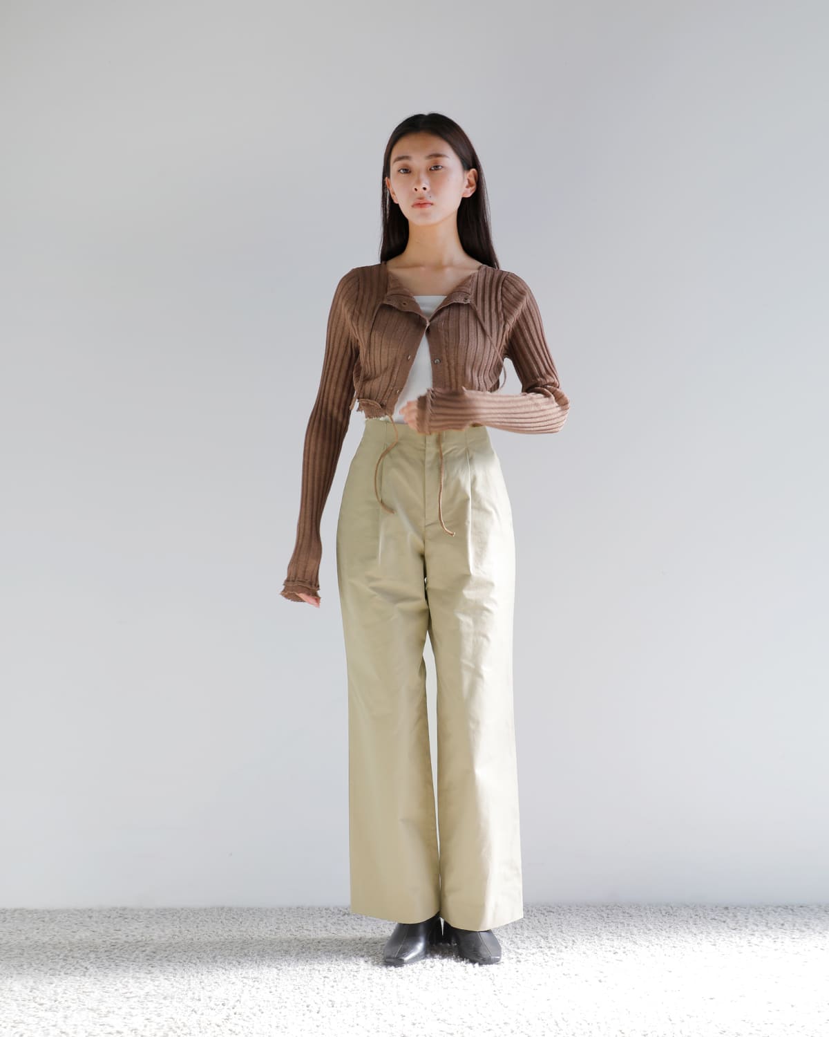 Nicolas Jenson(ニコラジェンソン)コットンチノクロストラウザーパンツ “60/3 THREE STRANDS CHINO TROUSER” nj30-25c-001