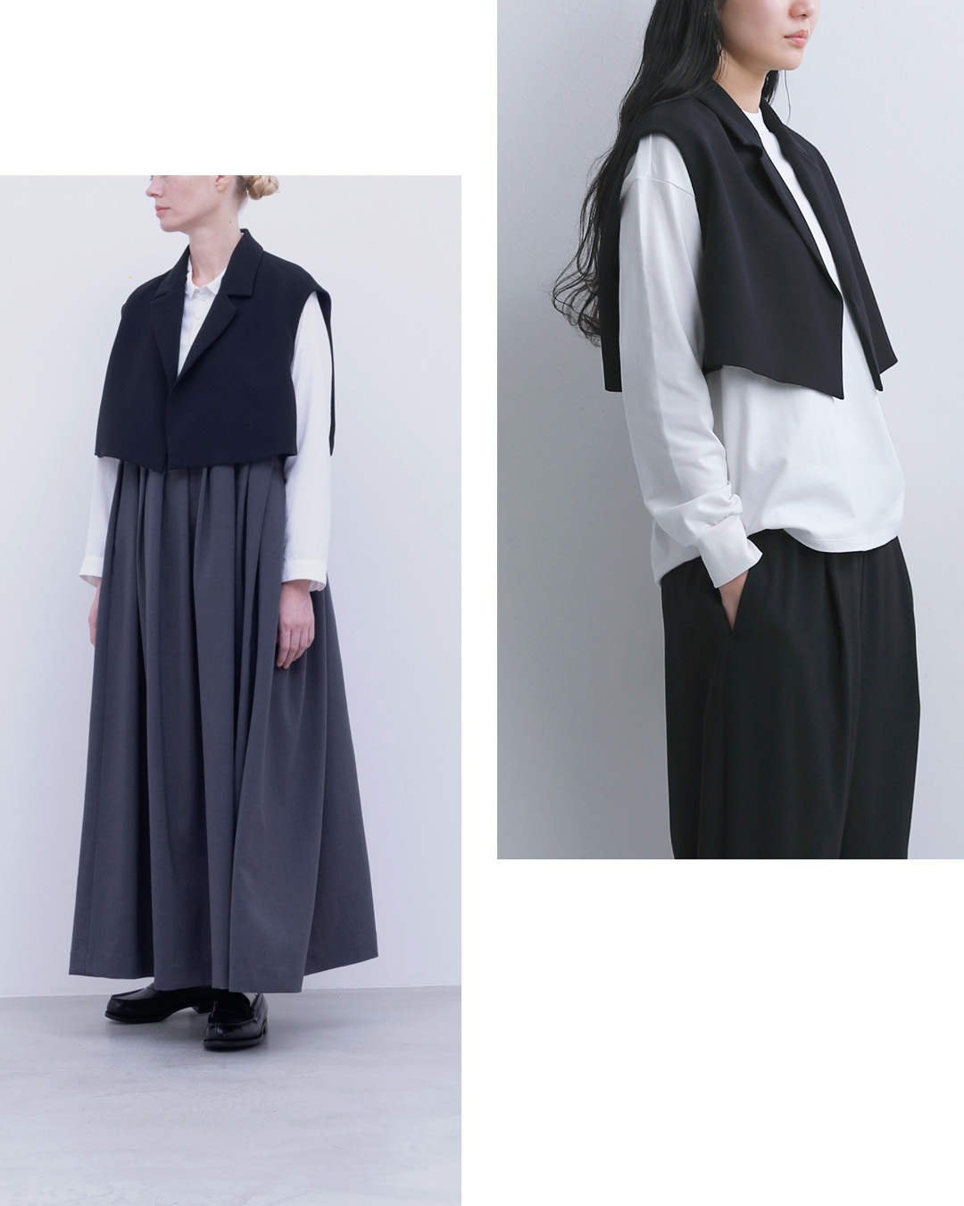 NO CONTROL AIR(ノーコントロールエアー)ライトクレープダブルクロス テーラードベスト nk-nc9849vt