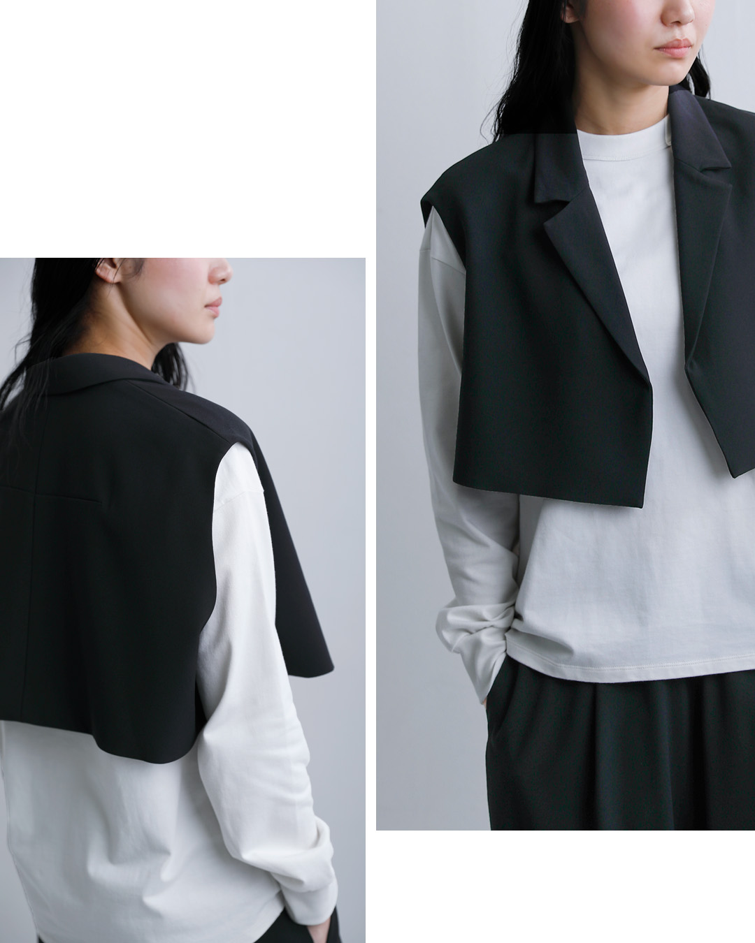 NO CONTROL AIR(ノーコントロールエアー)ライトクレープダブルクロス テーラードベスト nk-nc9849vt