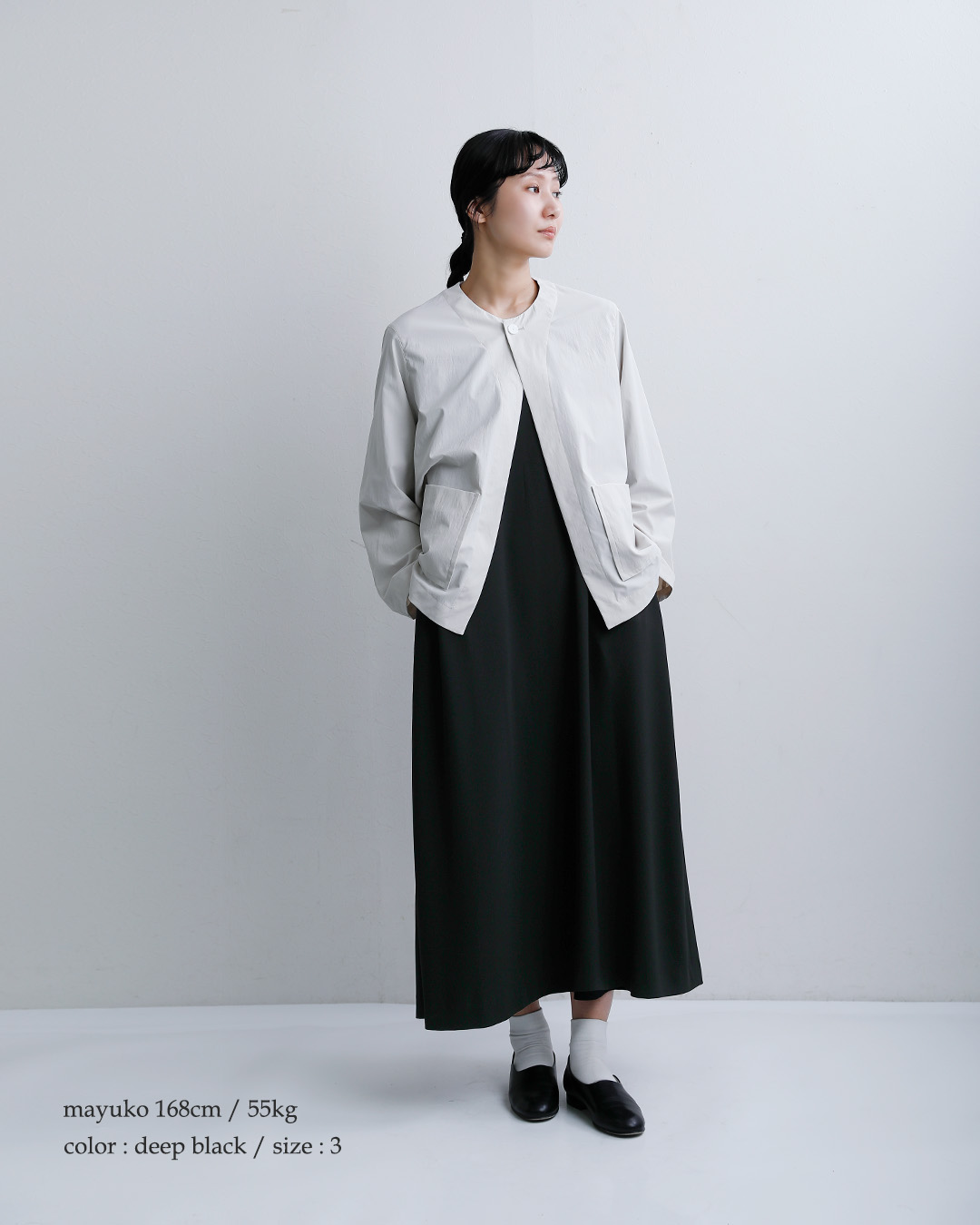 NO CONTROL AIR(ノーコントロールエアー)ライトクレープダブルクロス サイドタック ロングワンピース nk-nc9851op