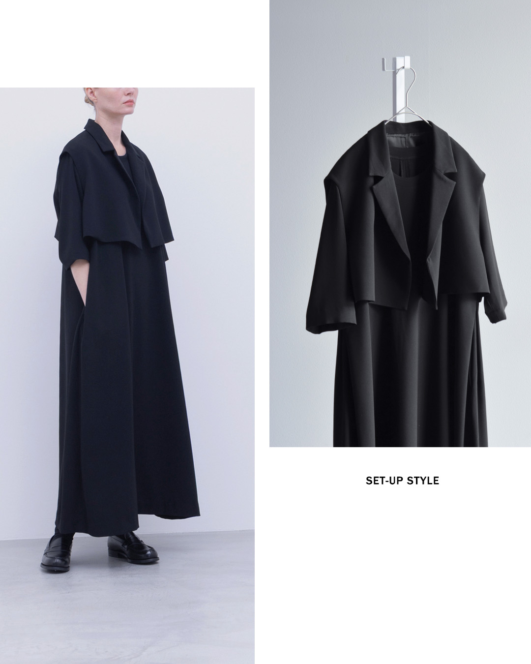 NO CONTROL AIR(ノーコントロールエアー)ライトクレープダブルクロス サイドタック ロングワンピース nk-nc9851op