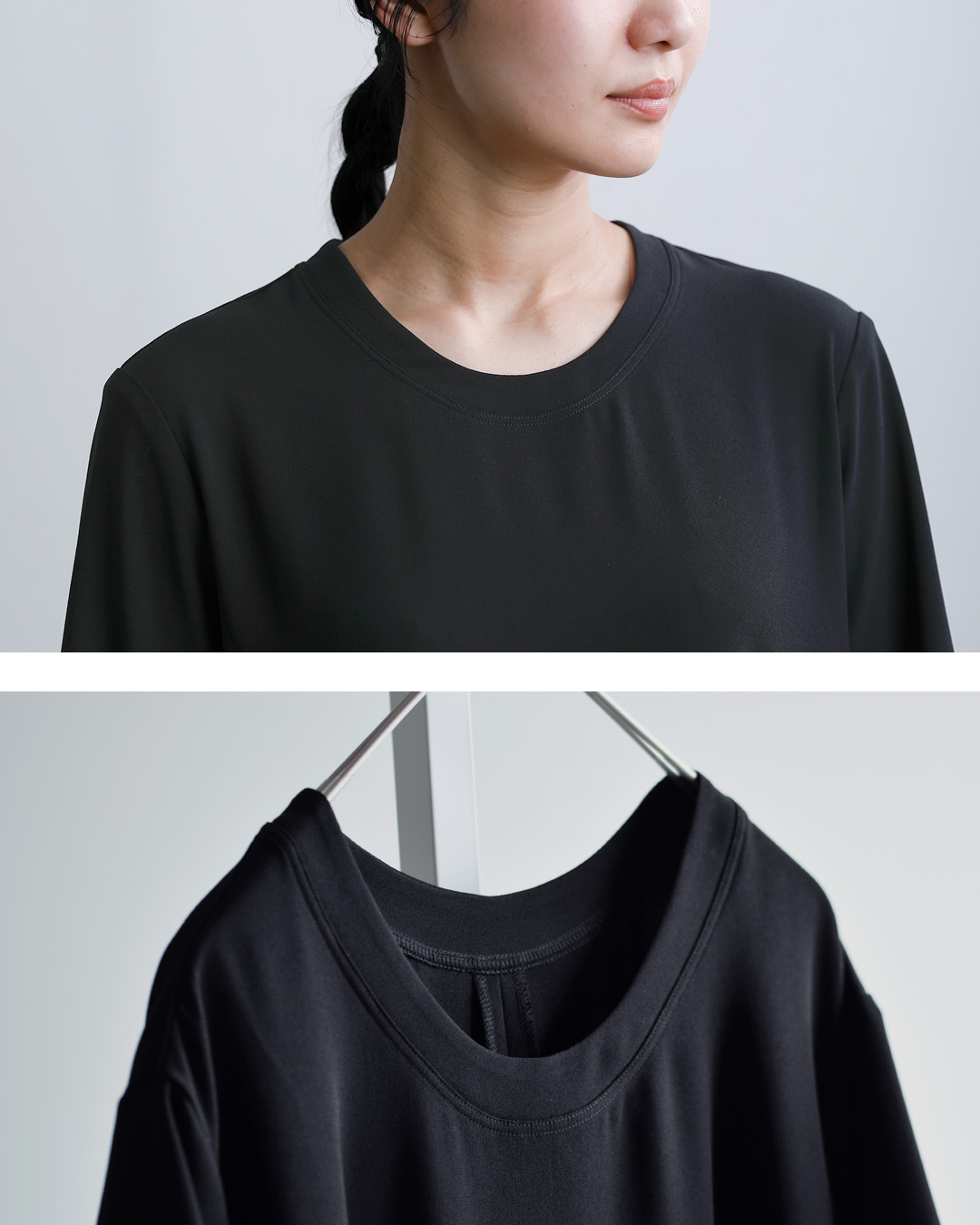 NO CONTROL AIR(ノーコントロールエアー)ライトクレープダブルクロス サイドタック ロングワンピース nk-nc9851op