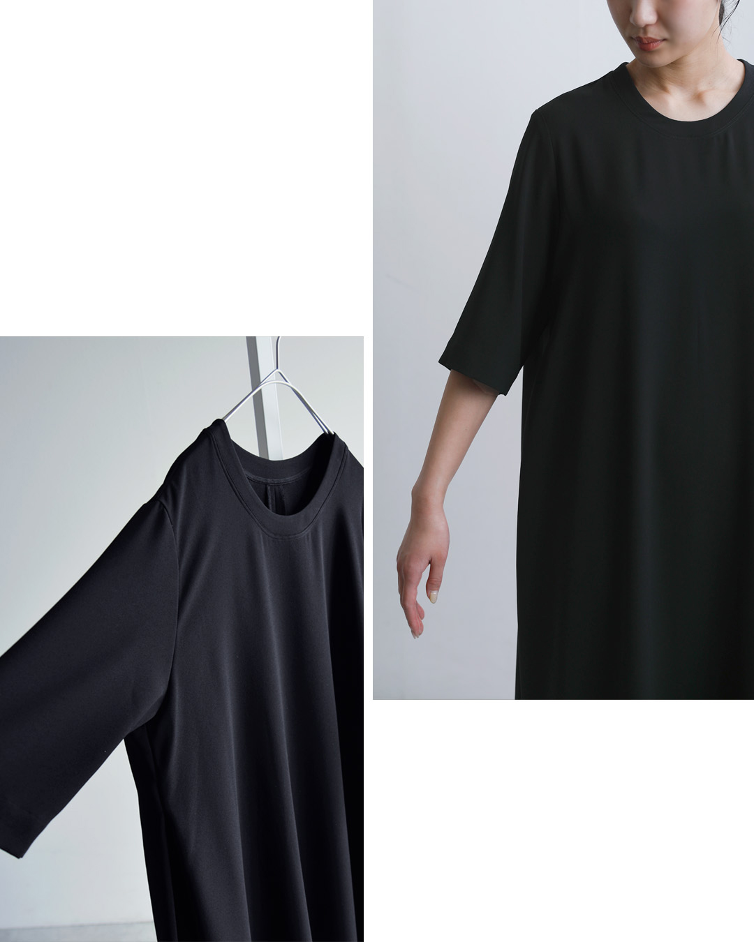 NO CONTROL AIR(ノーコントロールエアー)ライトクレープダブルクロス サイドタック ロングワンピース nk-nc9851op