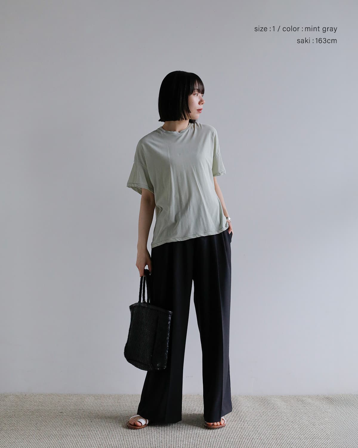 GREYCHORD(グレーコード)コットンクルーネック半袖カットソー  “ELSA” nrgc00106