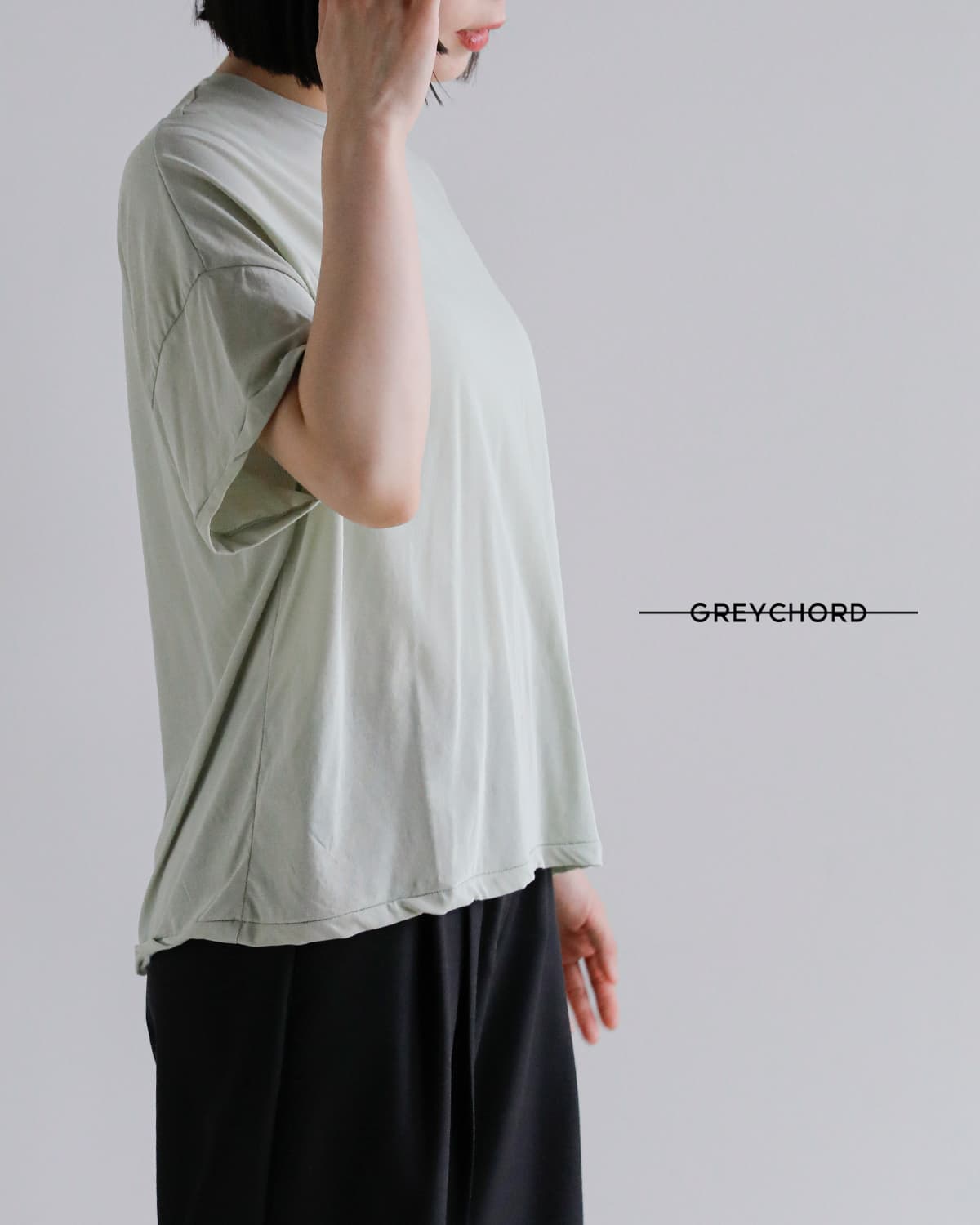 GREYCHORD(グレーコード)コットン クルーネック 半袖 カットソー “ELSA”nrgc00106