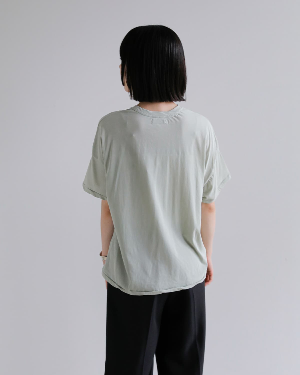 GREYCHORD(グレーコード)コットンクルーネック半袖カットソー  “ELSA” nrgc00106