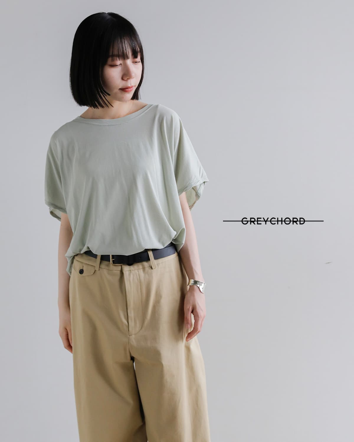 GREYCHORD(グレーコード)コットン クルーネック ショートスリーブ カットソー “IVY”nrgc00306