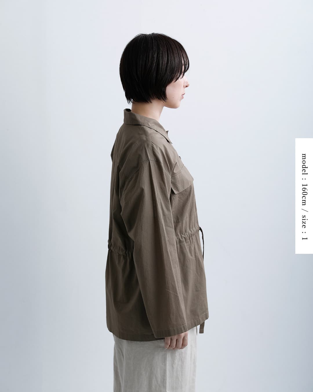 SOILコットンキャンブリック プレーン レギュラーカラー フラップポケット シャツ nsl26001