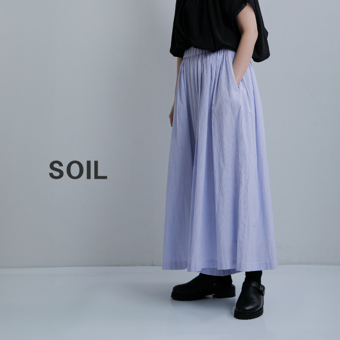 SOIL(ソイル)コットンボイルストライプキュロットnsl26015