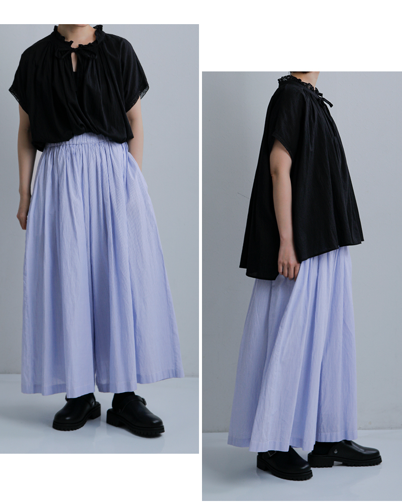 SOIL(ソイル)コットンボイルストライプキュロットnsl26015