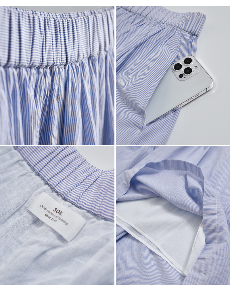 SOIL(ソイル)コットンボイルストライプキュロットnsl26015