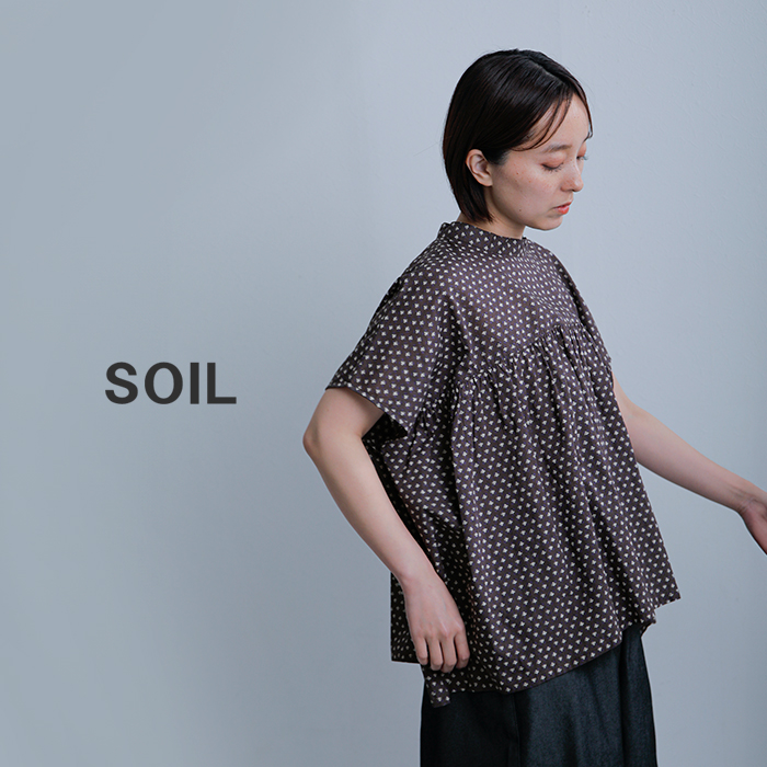 SOIL ソイル コットンボイル スモールフラワープリント バックオープン