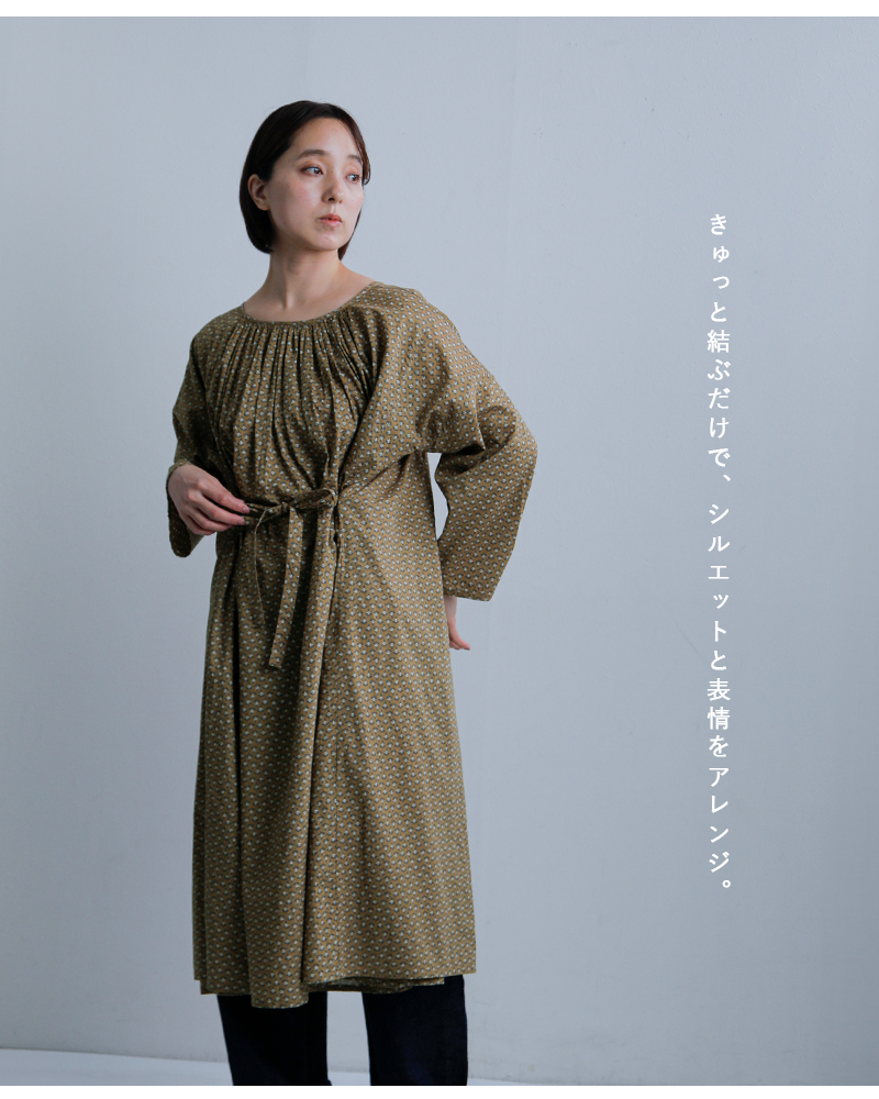 SOIL(ソイル)コットンボイルスモールフラワープリント2wayギャザースモックドレスnsl26033