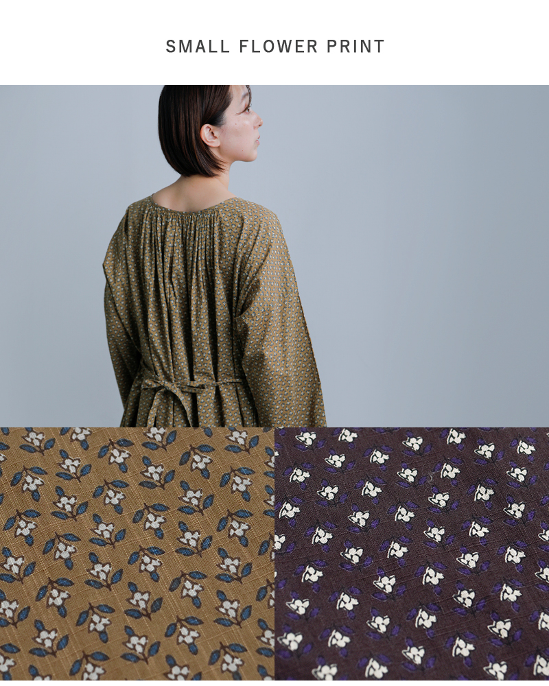 SOIL(ソイル)コットンボイルスモールフラワープリント2wayギャザースモックドレスnsl26033