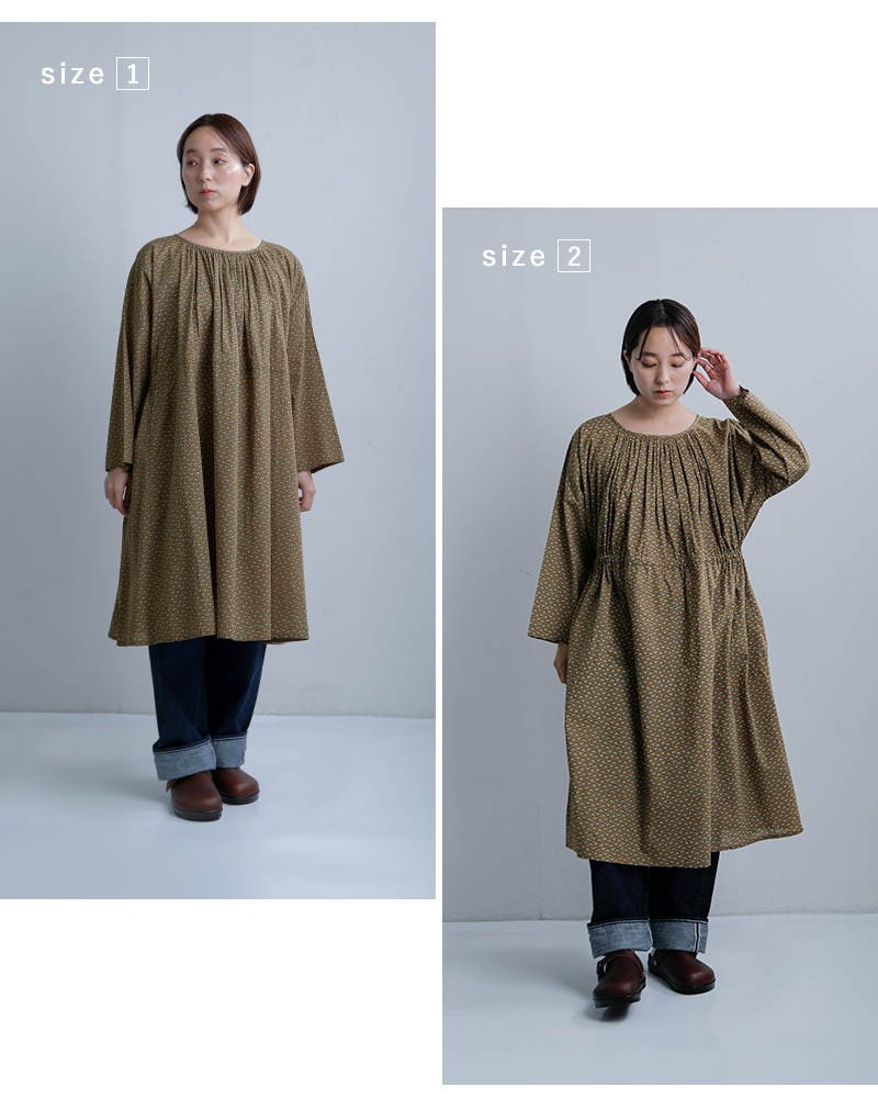 SOIL(ソイル)コットンボイルスモールフラワープリント2wayギャザースモックドレスnsl26033