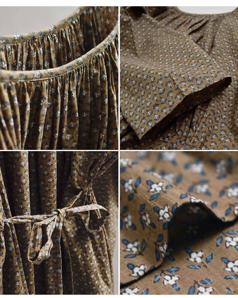 SOIL(ソイル)コットンボイルスモールフラワープリント2wayギャザースモックドレスnsl26033