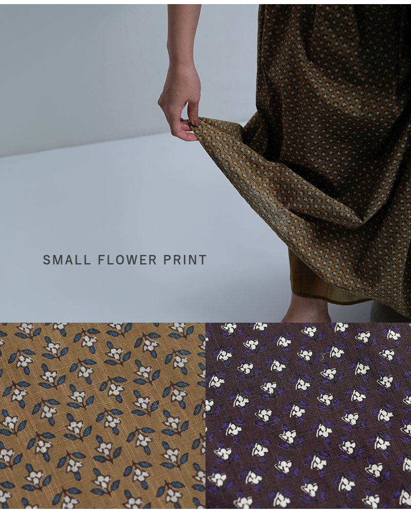 SOIL(ソイル)コットンボイルスモールフラワープリントギャザースカートnsl26035