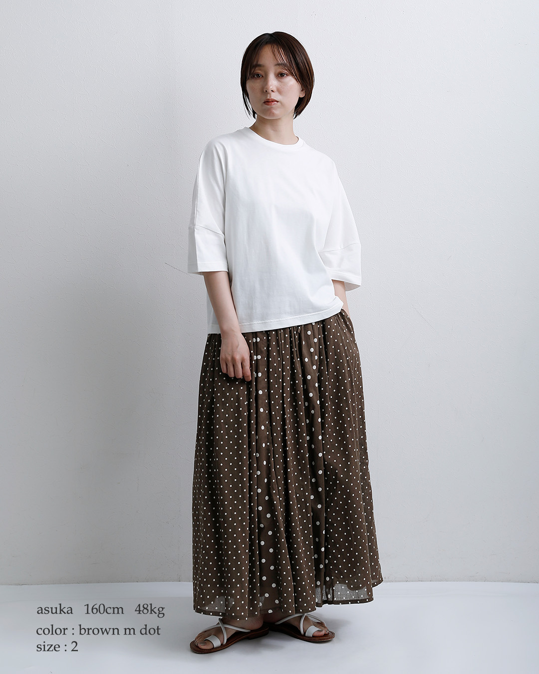 SOIL ソイル コットンボイル ドットプリント パッチワーク ギャザー