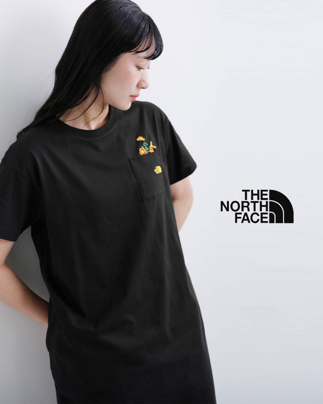 THE NORTH FACE(ノースフェイス)ショートスリーブ フラッシュドライ フラワーロゴ ワンピースクルー S/S FD Flower Logo Onepiece Crew ntw32632