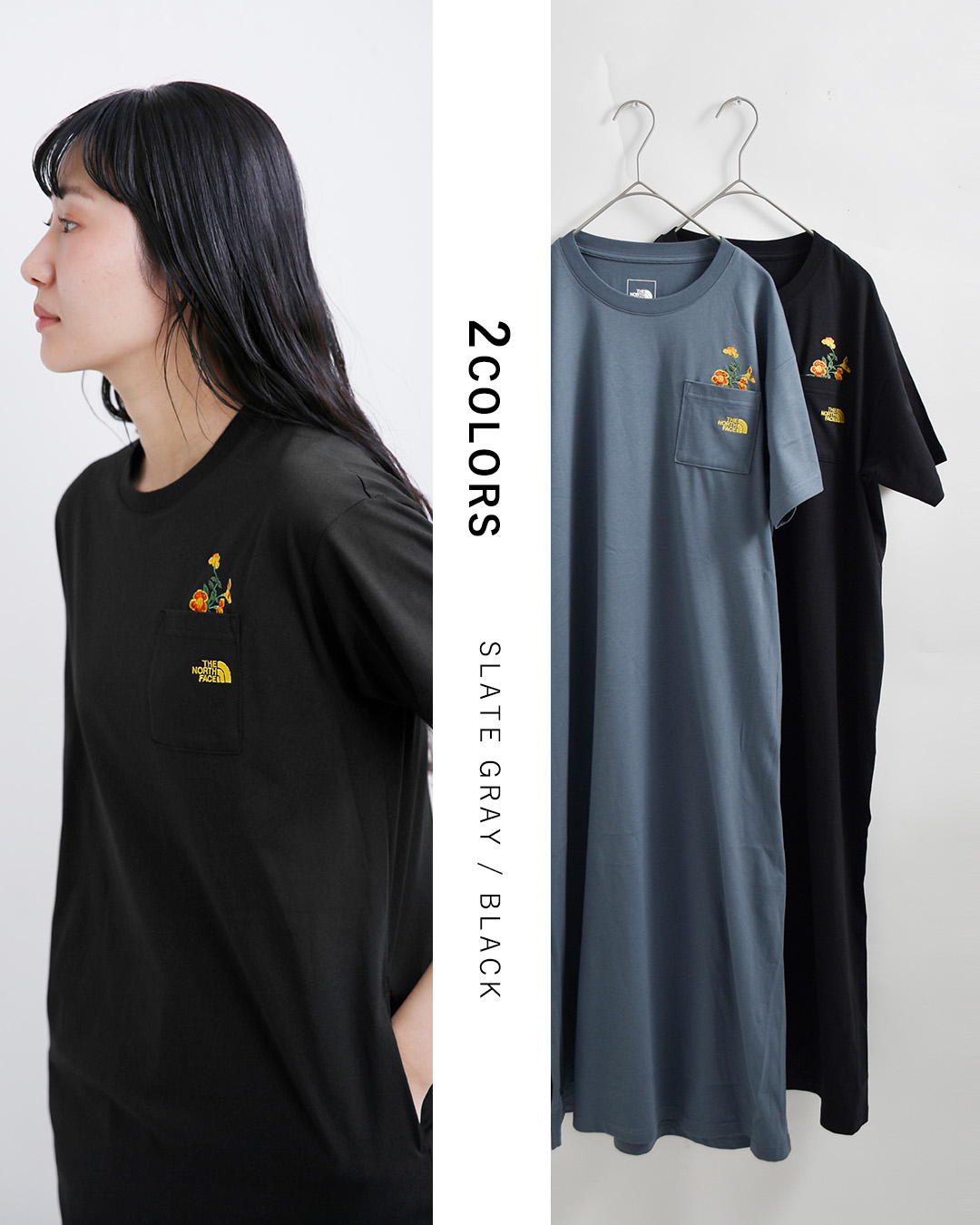 THE NORTH FACE(ノースフェイス)ショートスリーブ フラッシュドライ フラワーロゴ ワンピースクルー S/S FD Flower Logo Onepiece Crew ntw32632