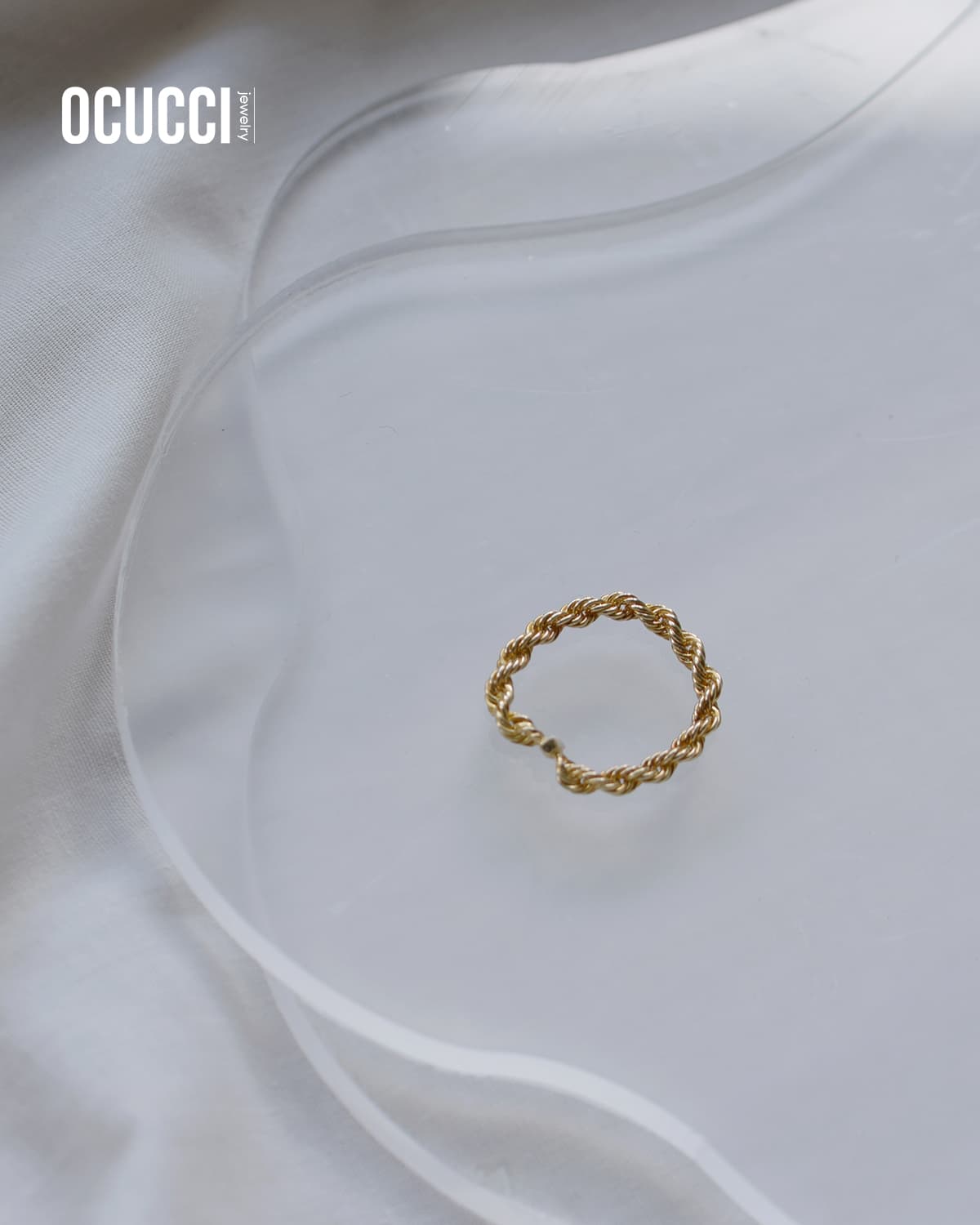 OCUCCI jewelry(オクチジュエリー)ロープ ゴールドリングojrg2610