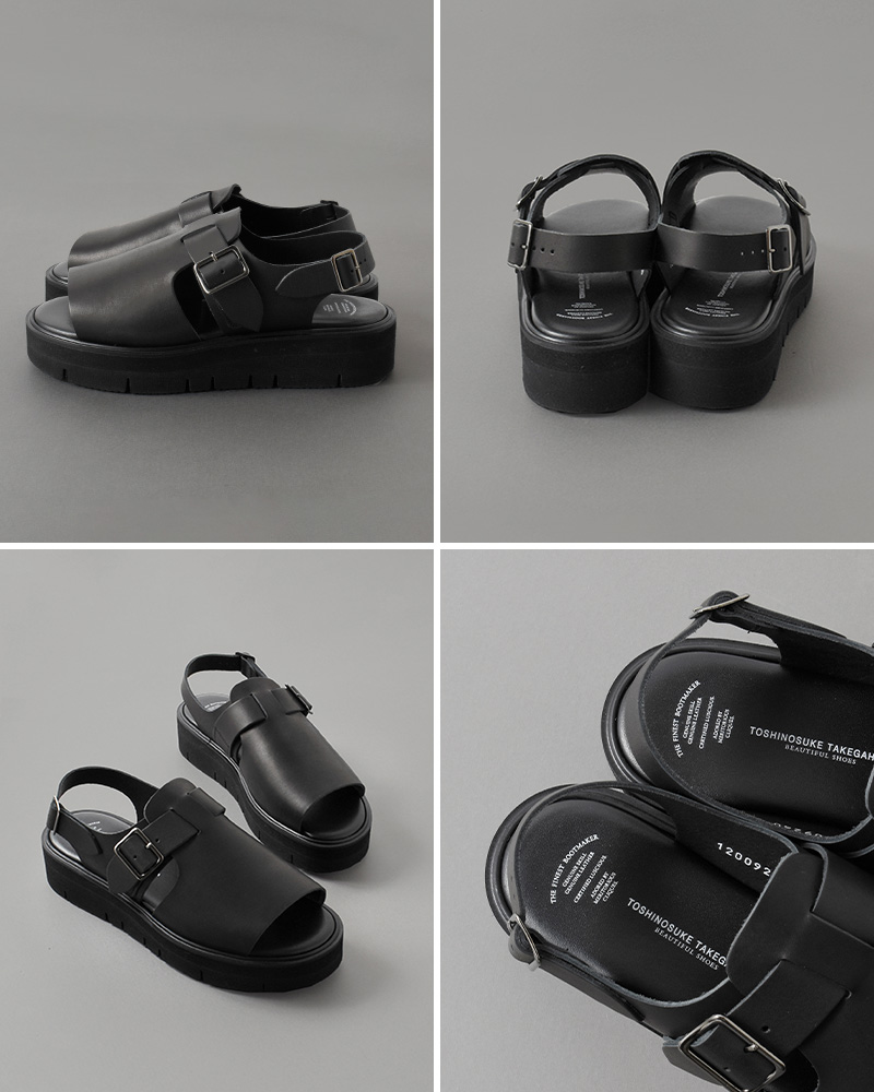 BEAUTIFUL SHOES(ビューティフルシューズ)ステアレザービブラムソールオープントゥサンダルopen-toe-sandals