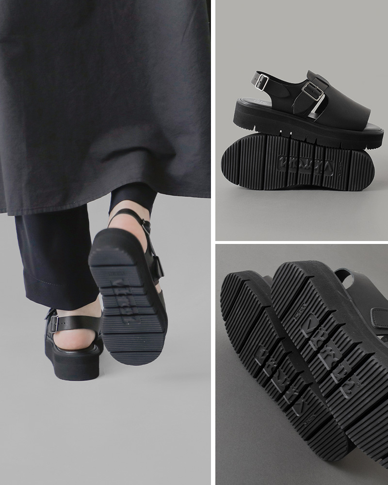 BEAUTIFUL SHOES(ビューティフルシューズ)ステアレザービブラムソールオープントゥサンダルopen-toe-sandals