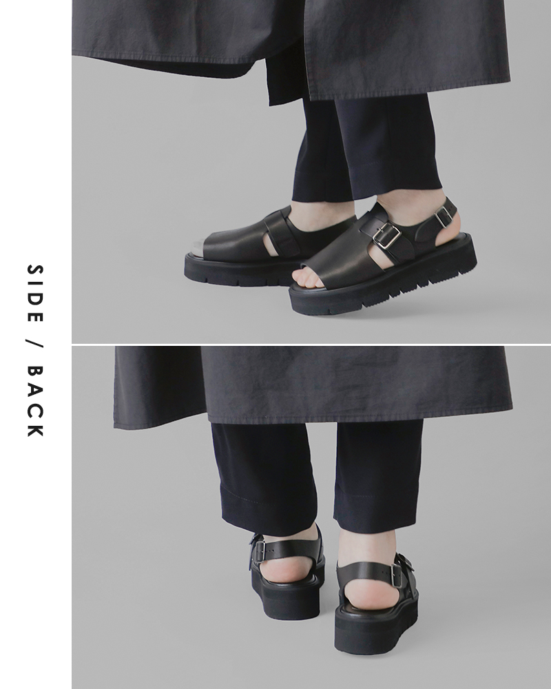 BEAUTIFUL SHOES(ビューティフルシューズ)ステアレザービブラムソールオープントゥサンダルopen-toe-sandals